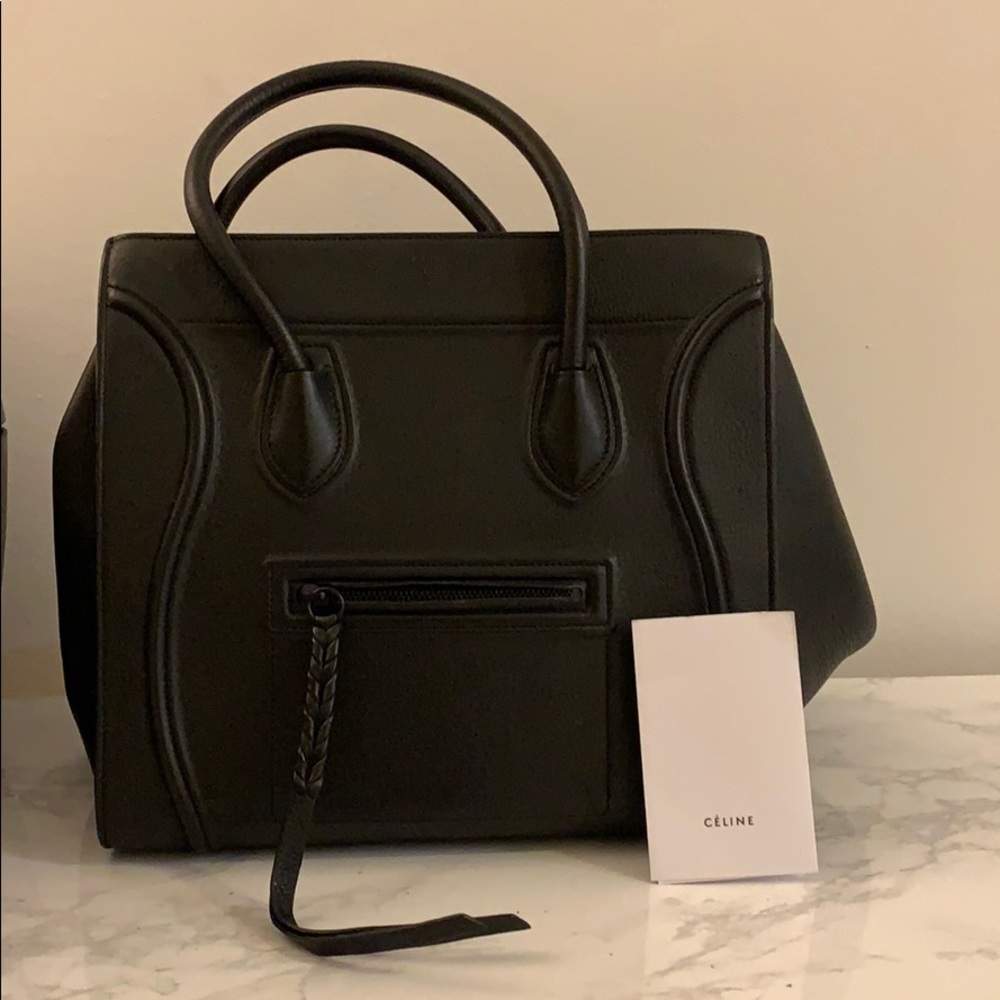 Mini luggage handbag in drummed calfskin
